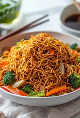 Bowl of Classic Chinese Chow Mein with vegetables and noodles