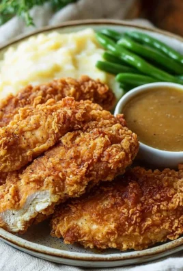 Deliciously crispy Country Fried Chicken Breast served with sides
