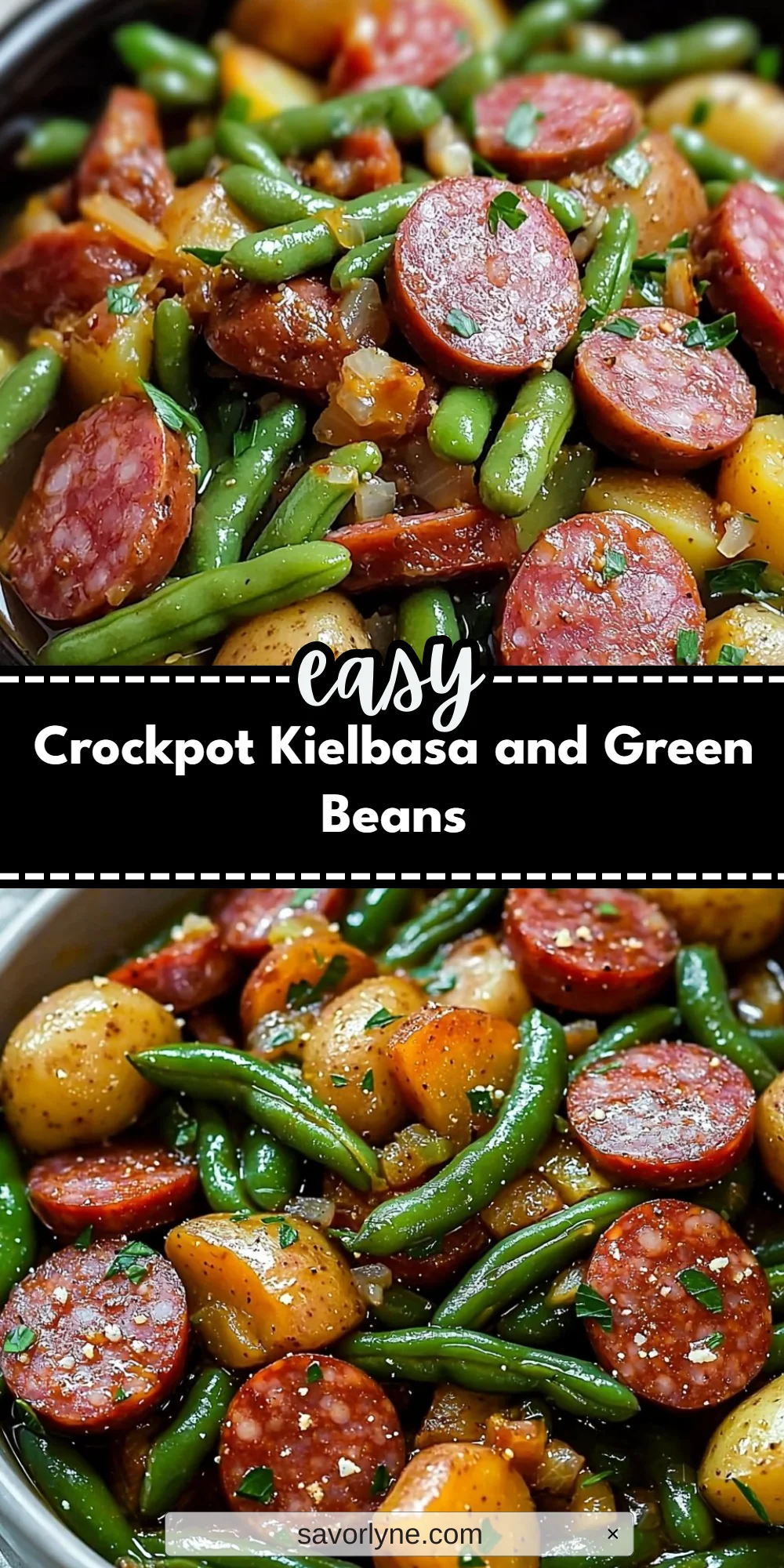 Crockpot Kielbasa and Green Beans