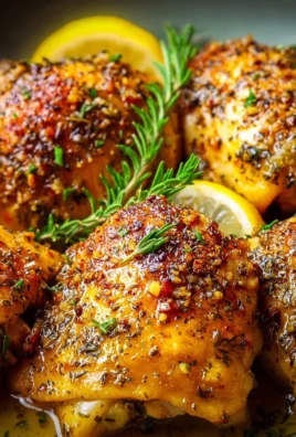 Delicious Crockpot Lemon Garlic Chicken served on a plate with herbs.