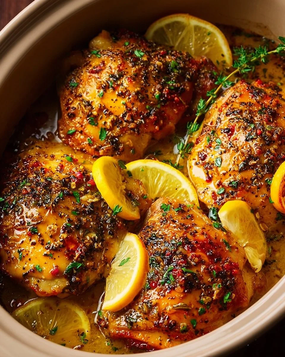 Crockpot Lemon Garlic Chicken