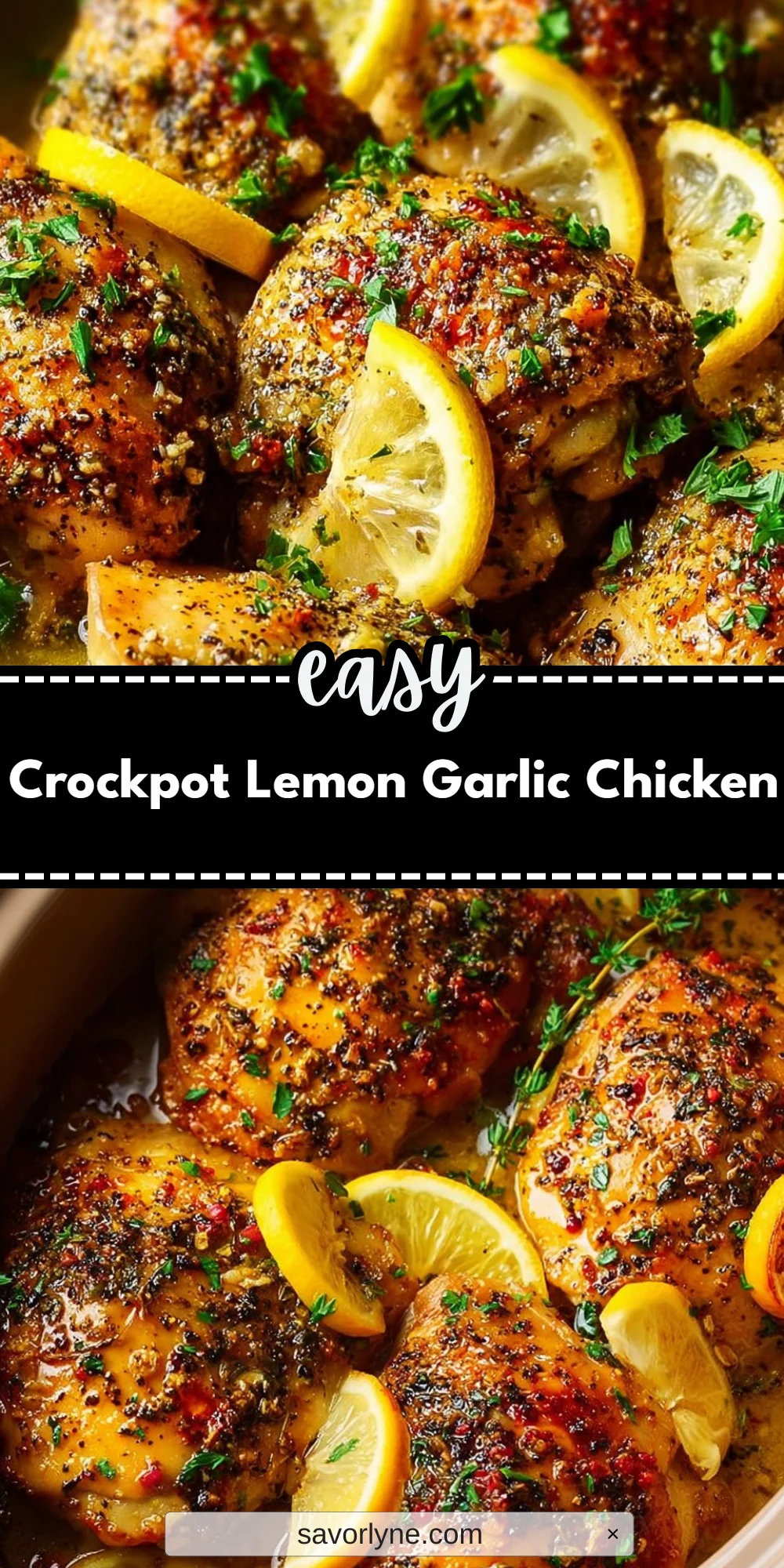 Crockpot Lemon Garlic Chicken