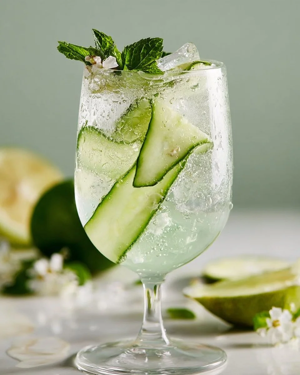 Cucumber Elderflower Spritz Mocktail