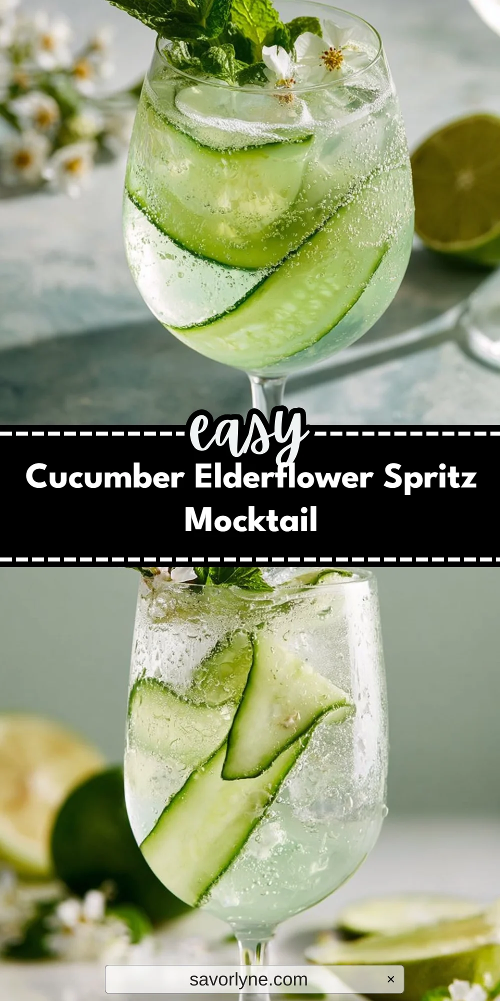 Cucumber Elderflower Spritz Mocktail
