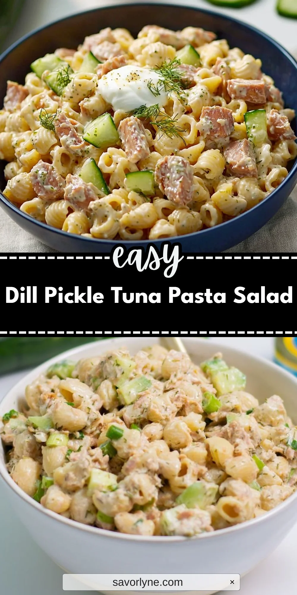 Dill Pickle Tuna Pasta Salad