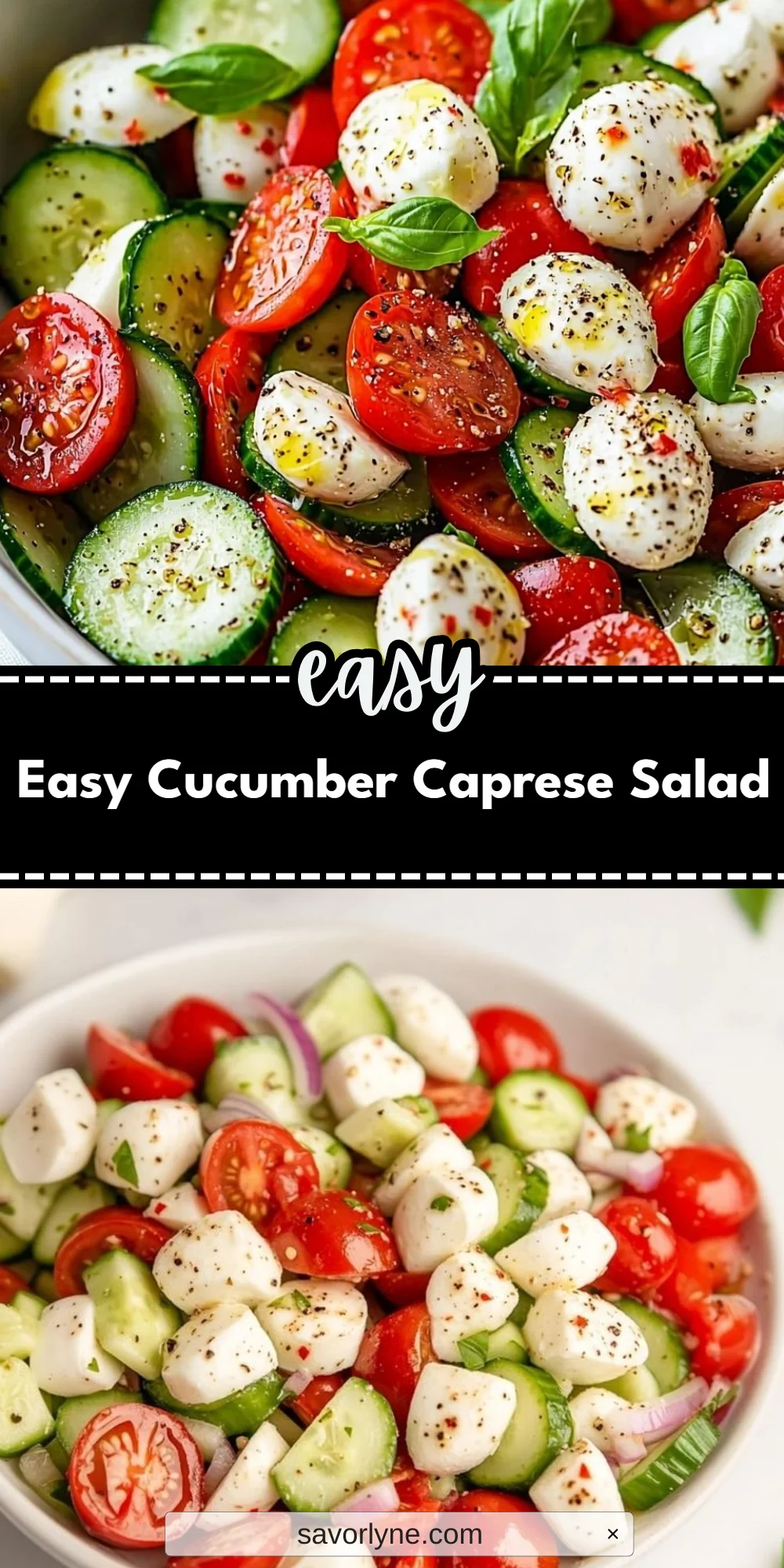 Easy Cucumber Caprese Salad