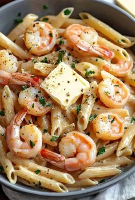 Delicious Garlic Butter Shrimp Penne Pasta with succulent shrimp and rich sauce