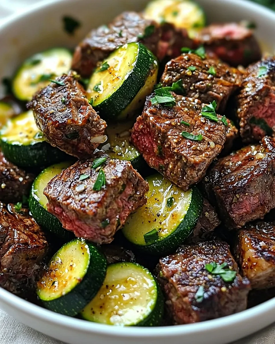 Juicy Garlic Butter Steak Bites served as a quick and easy dinner