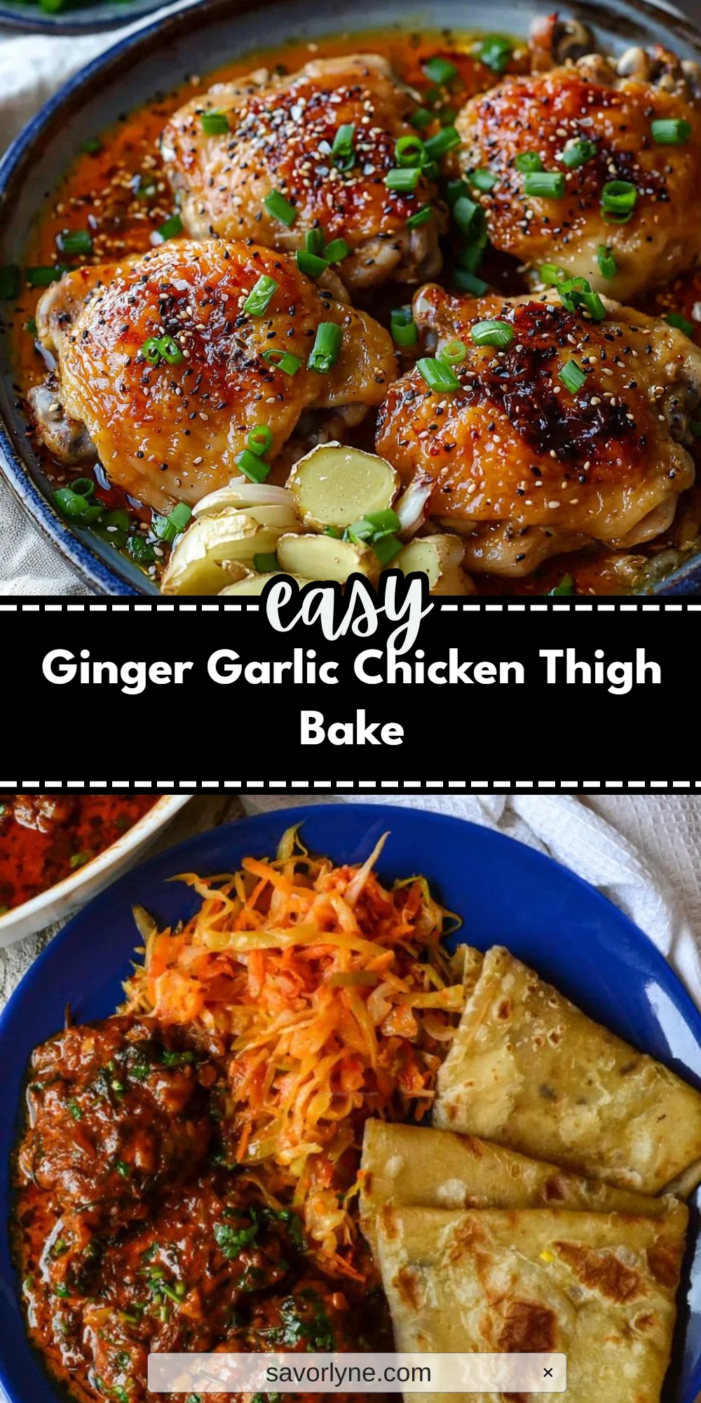 Ginger Garlic Chicken Thigh Bake