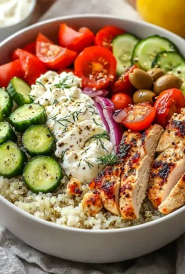 Delicious Greek Chicken Bowls with fresh vegetables and feta cheese