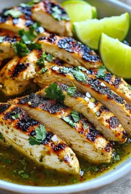 Grilled salsa verde chicken topped with pepper jack cheese on a plate.