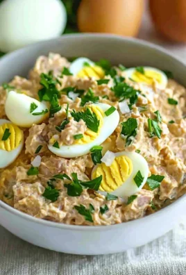 Healthy keto tuna egg salad in a bowl, perfect for low-carb diets.