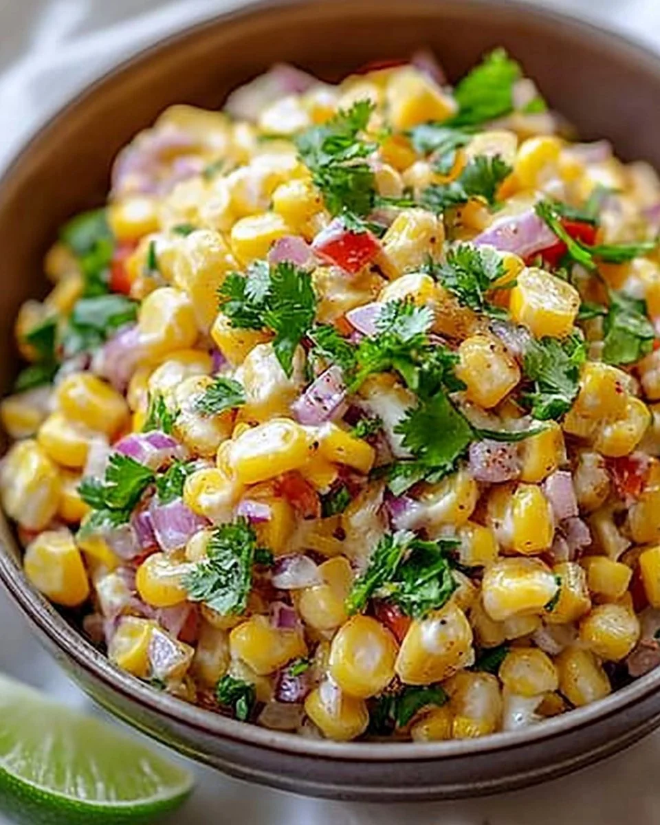 Healthy Street Corn Salad with Greek Yogurt
