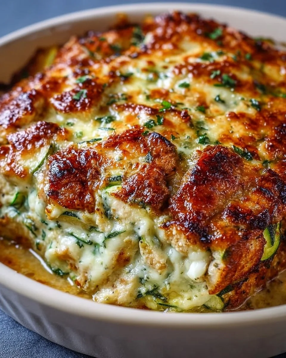 High Protein Chicken Zucchini Bake