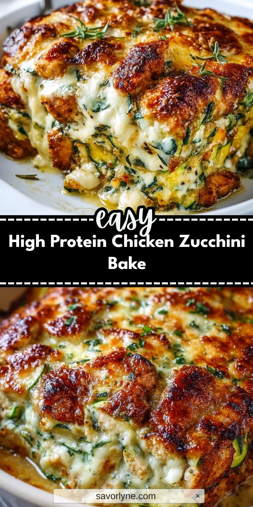 High Protein Chicken Zucchini Bake