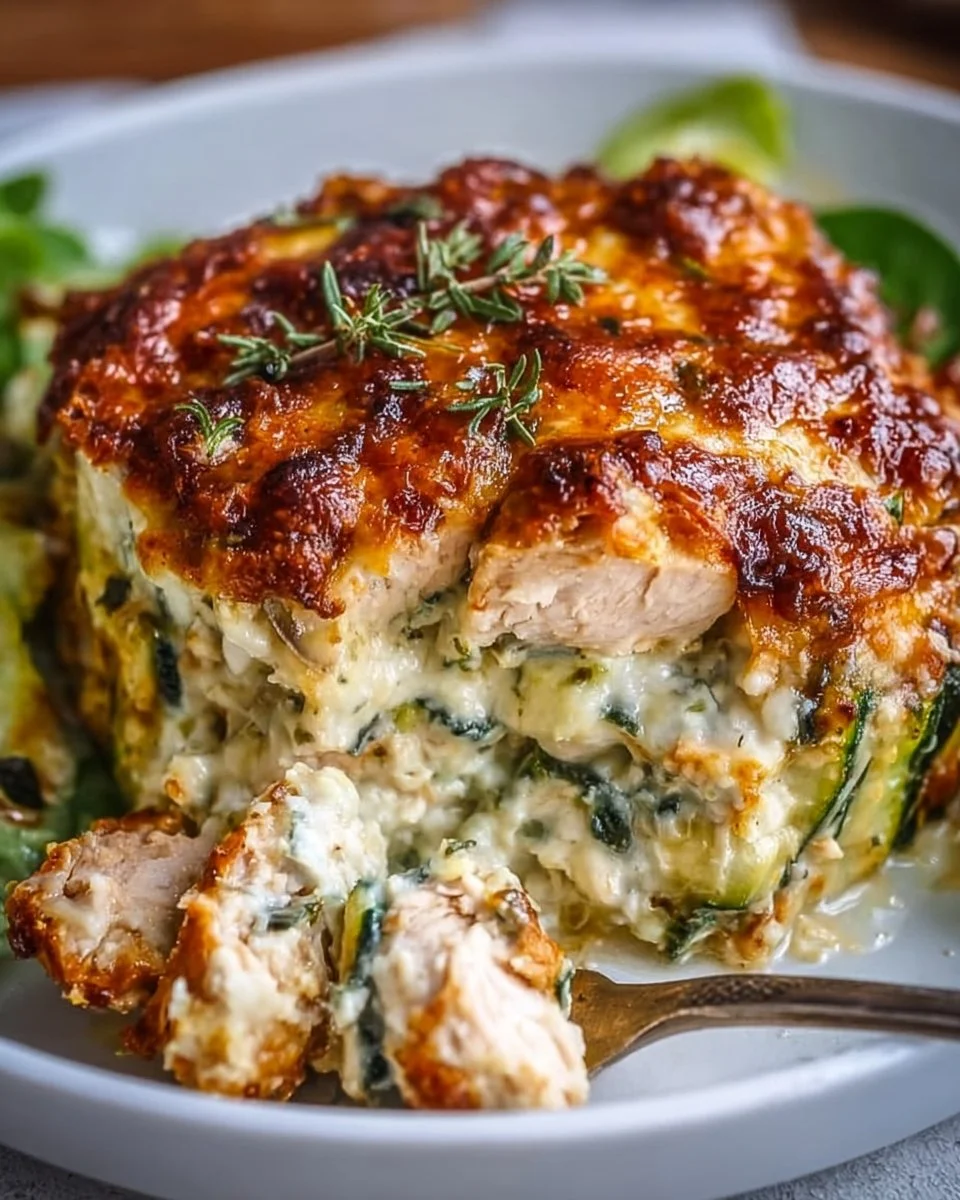 High Protein Chicken Zucchini Bake