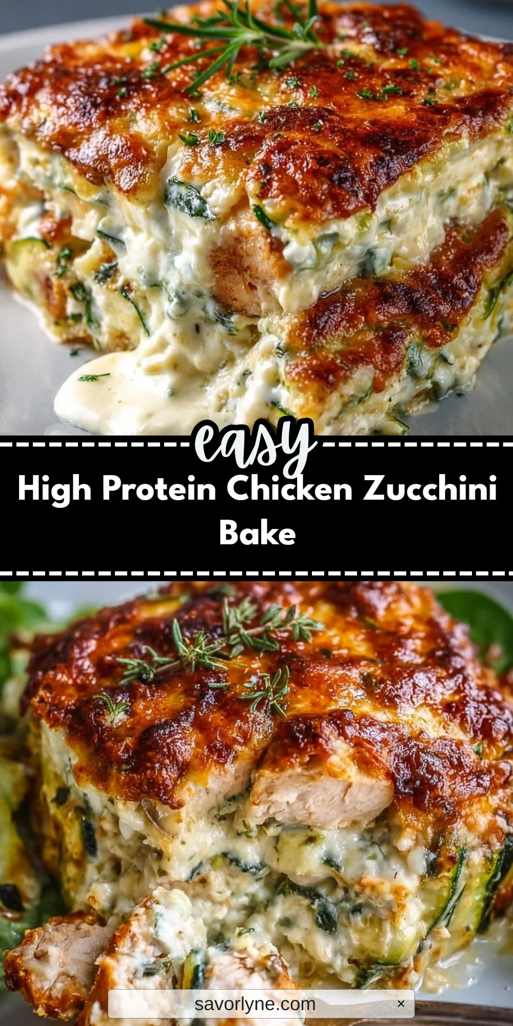 High Protein Chicken Zucchini Bake