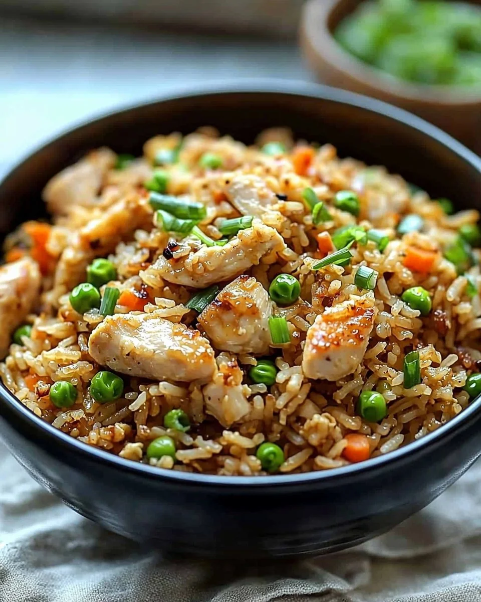 High Protein Crispy Garlic Chicken Fried Rice