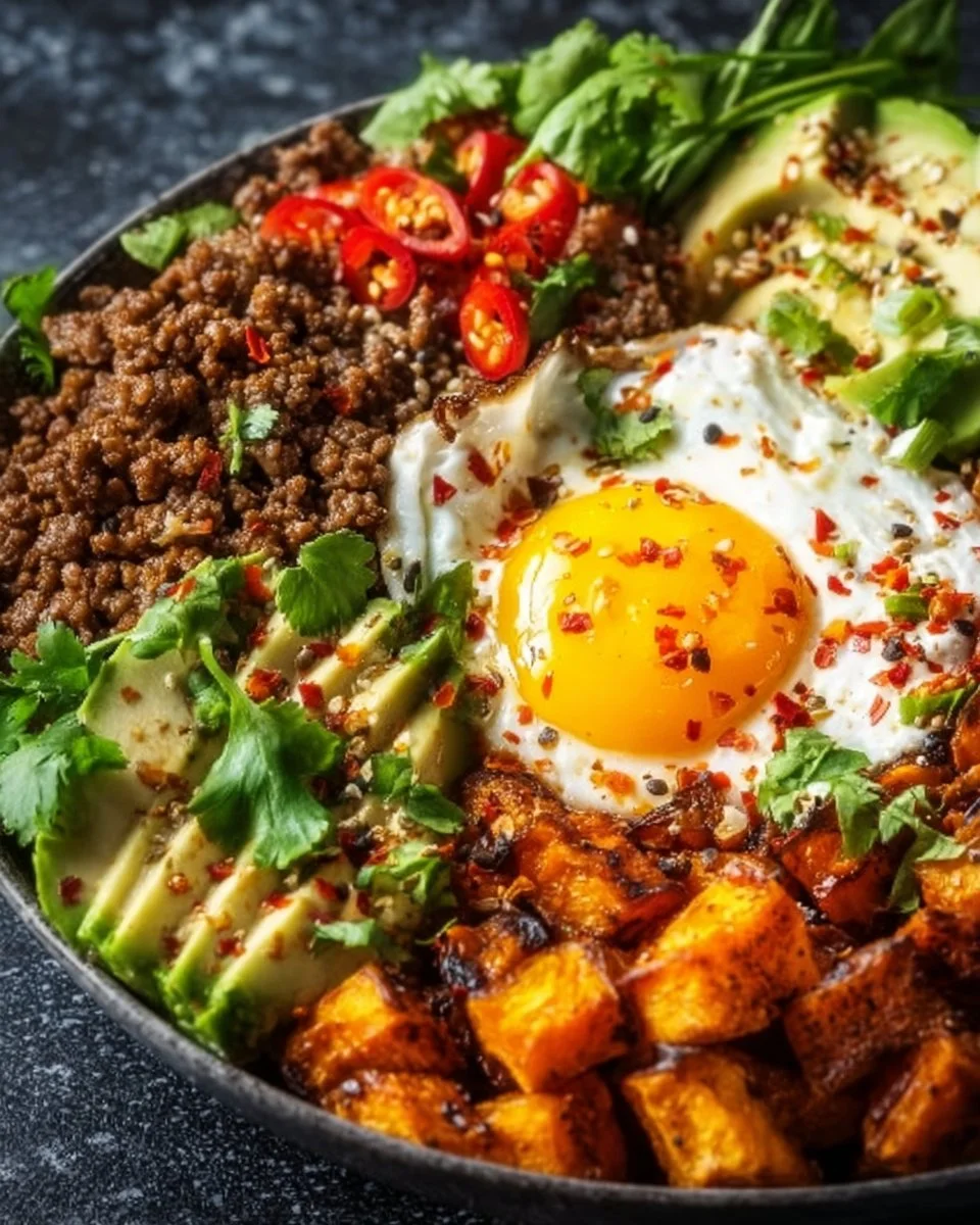 High Protein Ground Beef Power Bowls