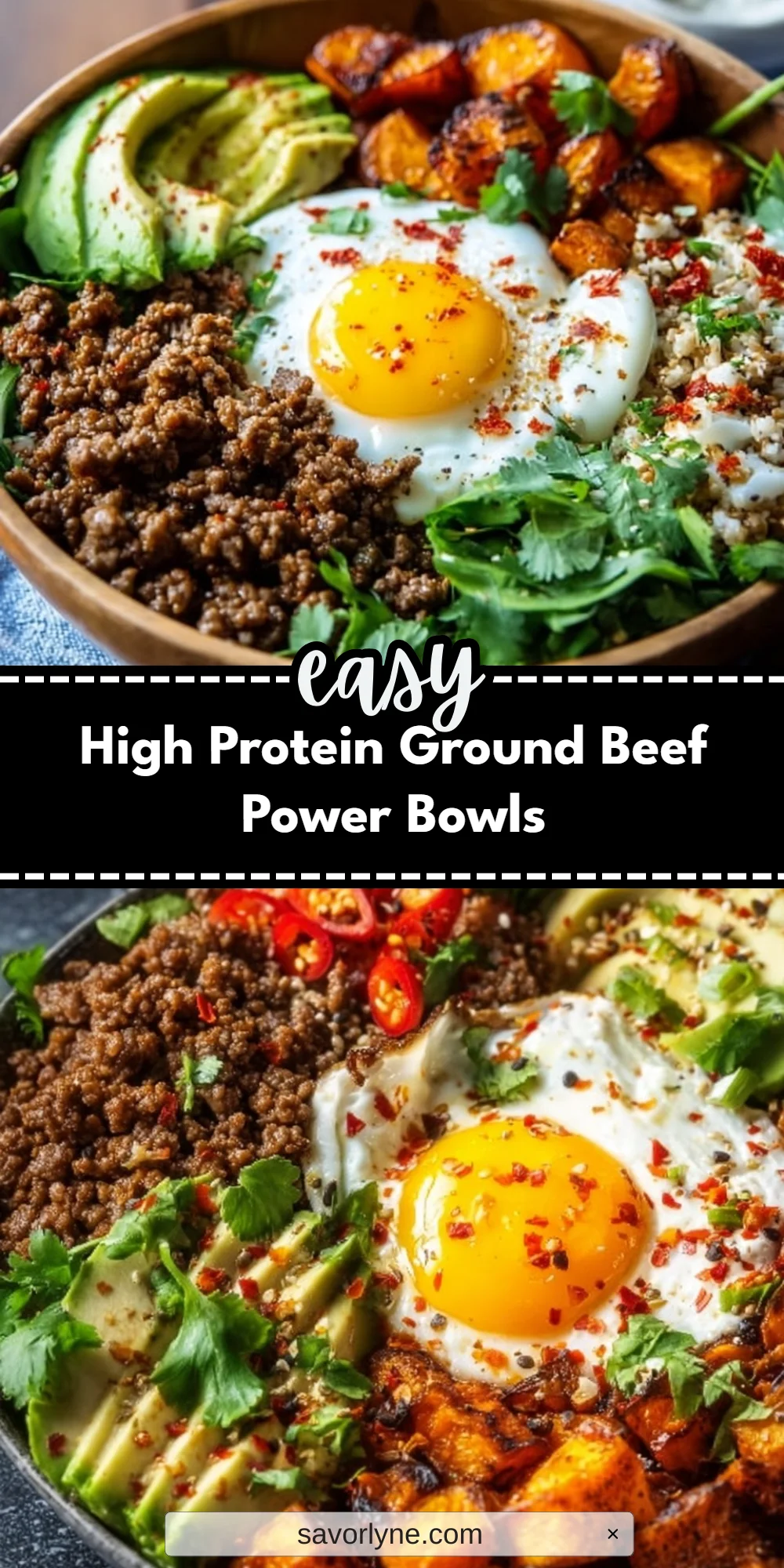 High Protein Ground Beef Power Bowls
