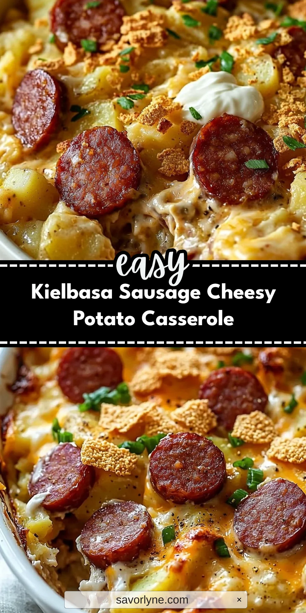 Kielbasa Sausage Cheesy Potato Casserole