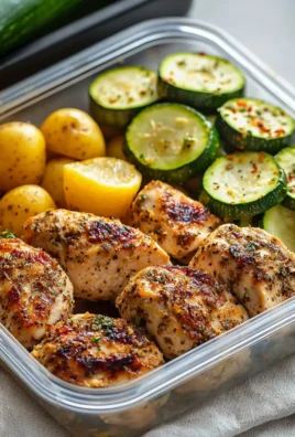 Lemon Garlic Chicken meal prep with fresh ingredients and vibrant flavors.