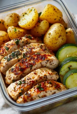 Lemon Garlic Chicken Meal Prep containers for healthy eating