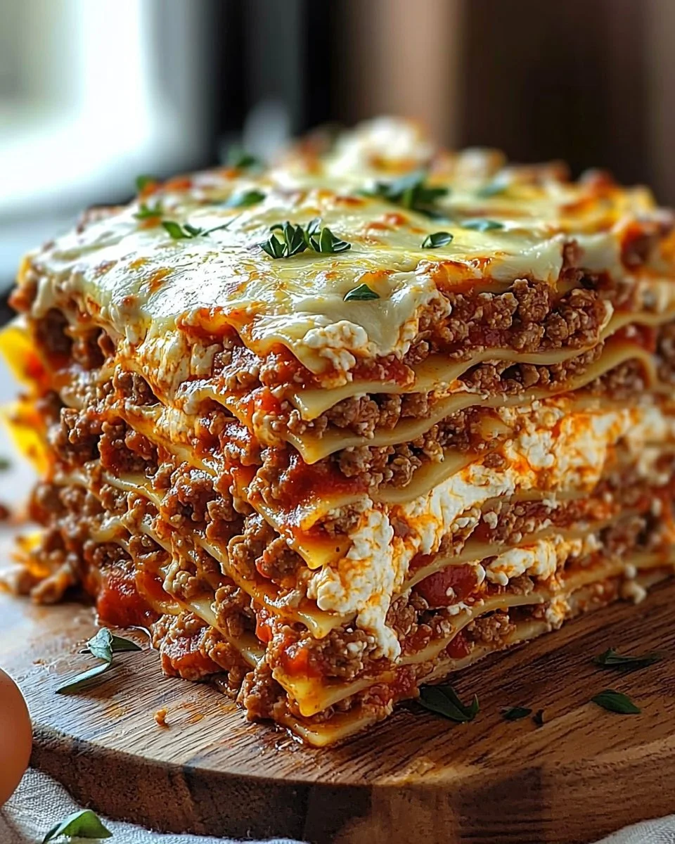 Delicious Million Dollar Lasagna recipe with layers of cheese and sauce
