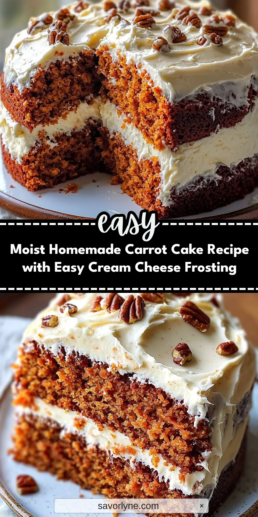 Moist Homemade Carrot Cake Recipe with Easy Cream Cheese Frosting