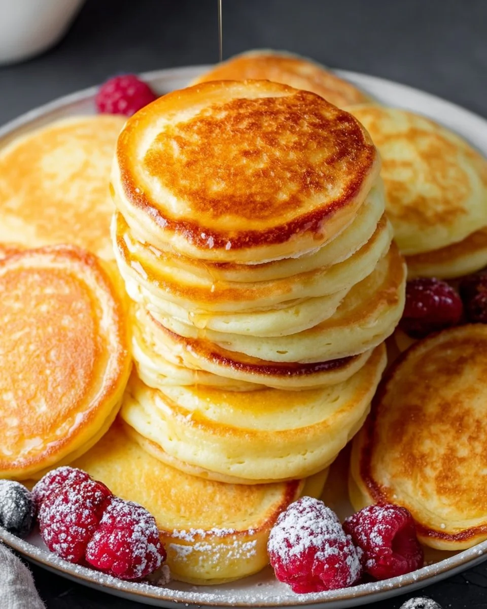 Deliciously moist lemon ricotta pancakes served with fresh berries and syrup