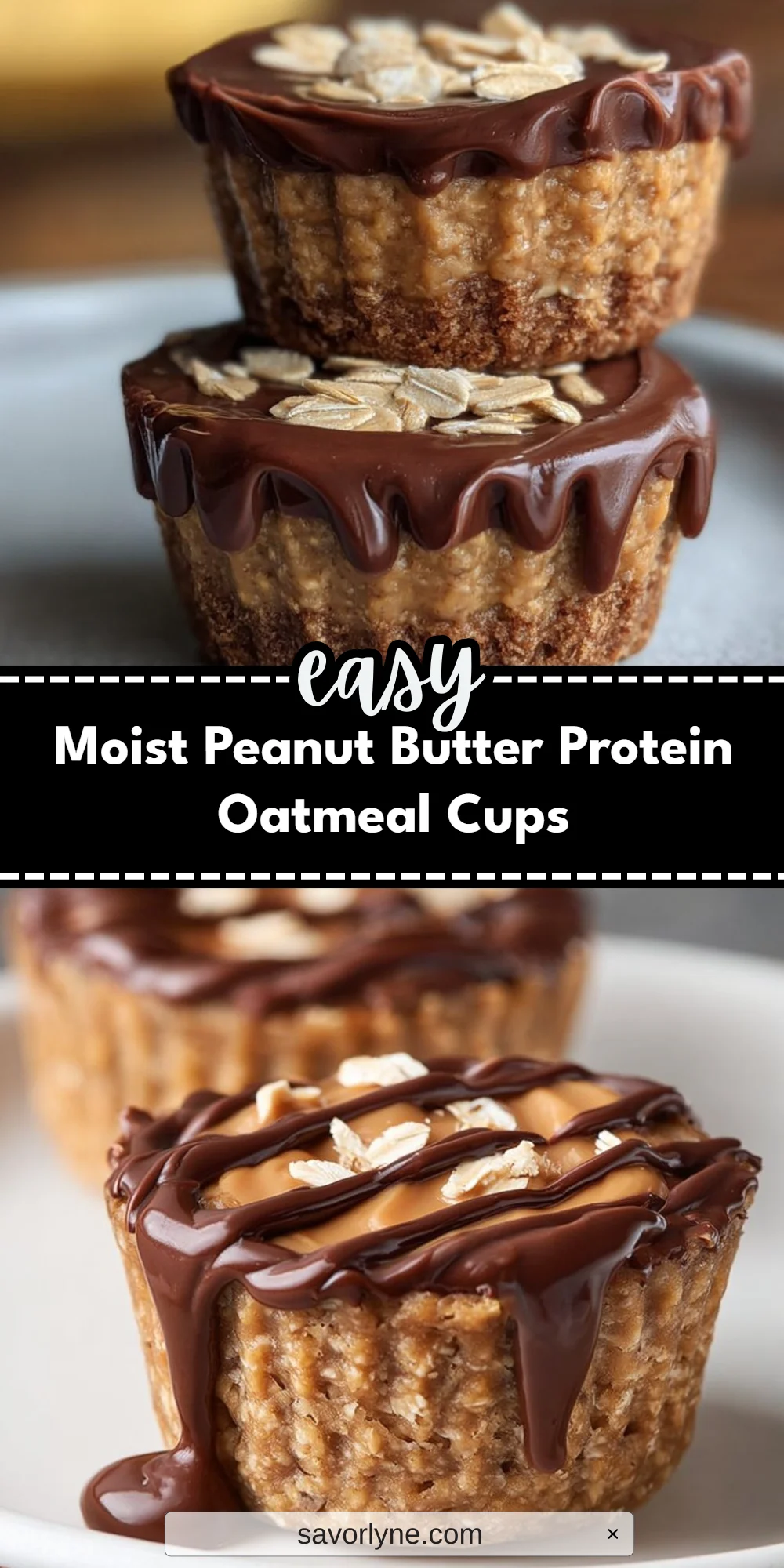 Moist Peanut Butter Protein Oatmeal Cups