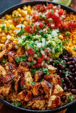 One-Pan Chicken Burrito Bowl with vibrant ingredients in a serving dish
