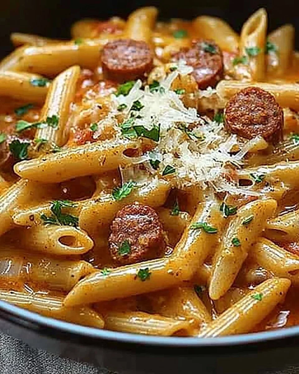 One-Pot Creamy Spicy Cajun Sausage Pasta