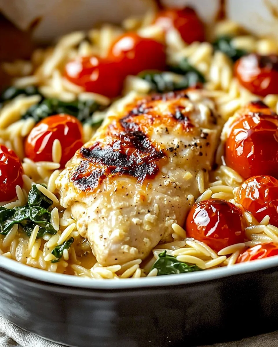 Orzo Tuscan Chicken Bake