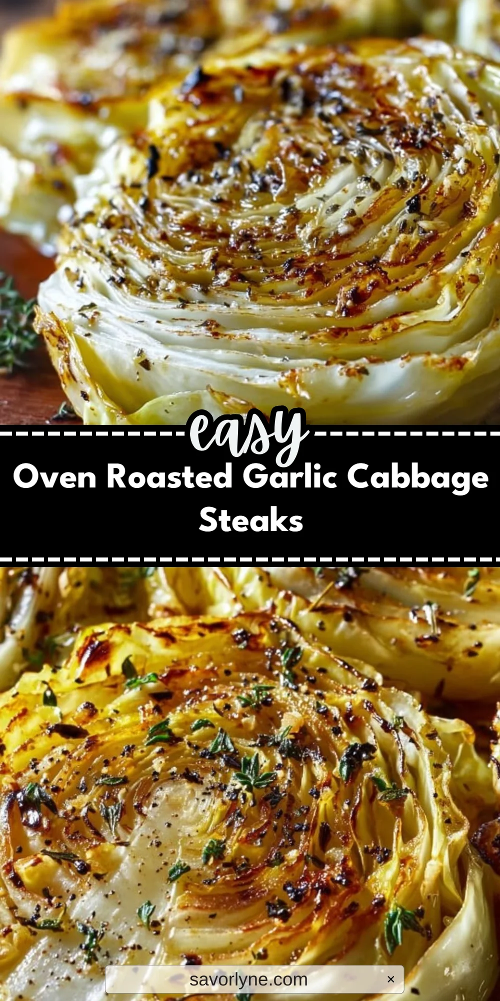 Oven Roasted Garlic Cabbage Steaks