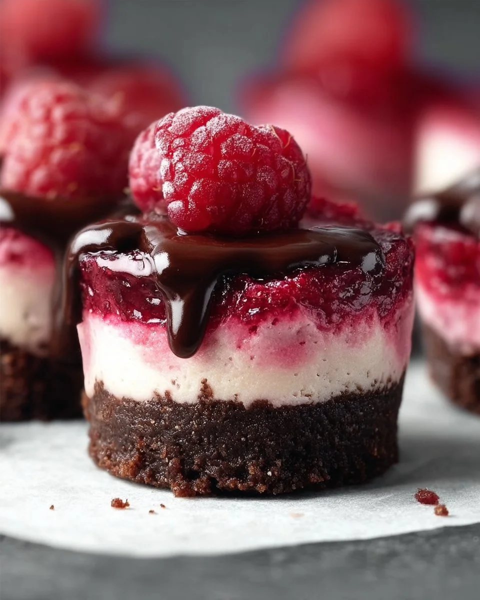 Raspberry Cheesecake Bites with Chocolate Crust