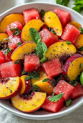 Colorful and refreshing summer salad with fresh vegetables and dressing