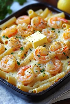 Delicious Shrimp Scampi Pasta Bake with herbs, shrimp, and creamy sauce
