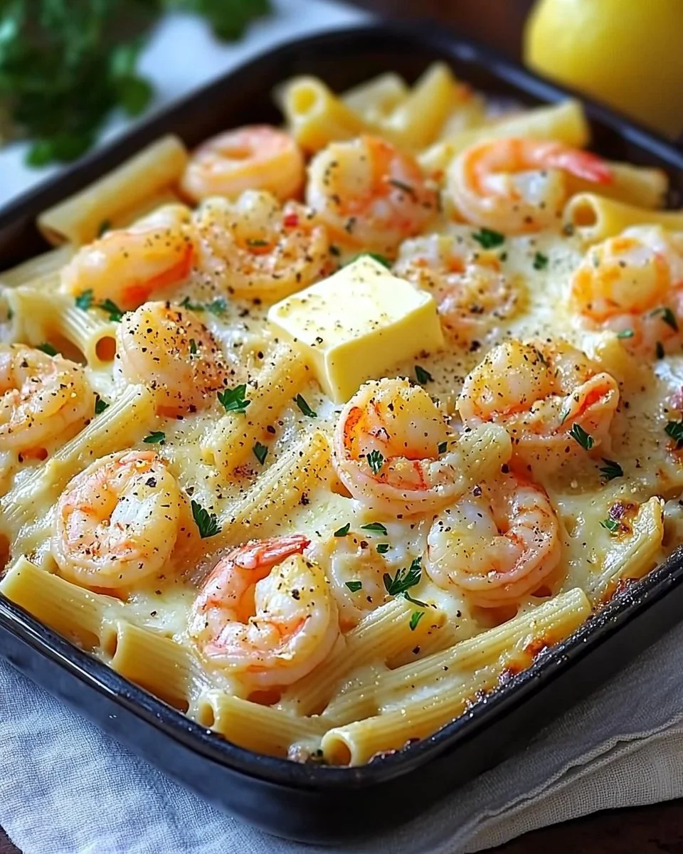 Shrimp Scampi Pasta Bake