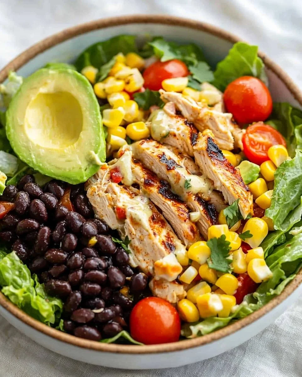 Southwest Chicken Salad with grilled chicken, corn, and avocado