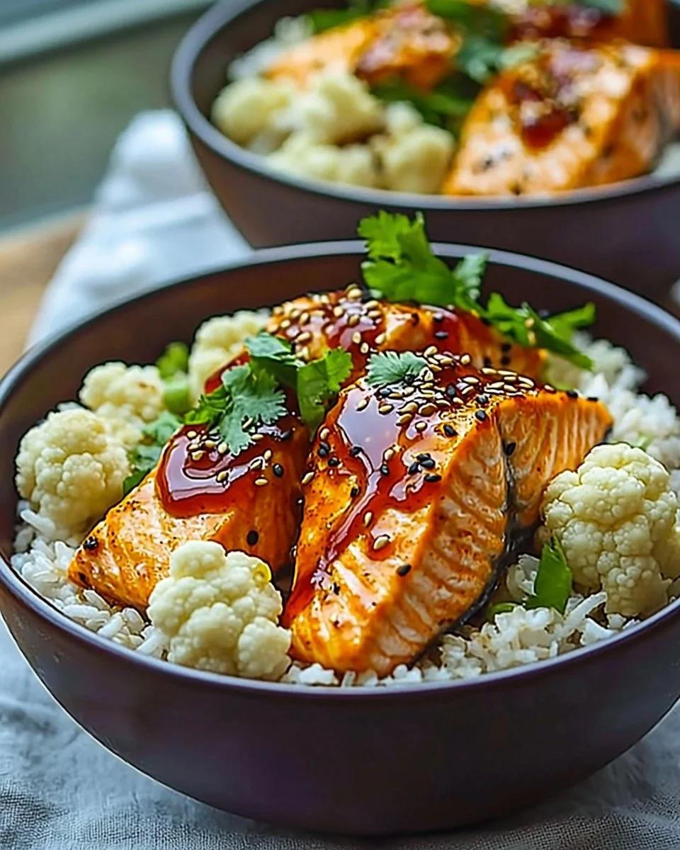 Sriracha Honey Salmon Bowls