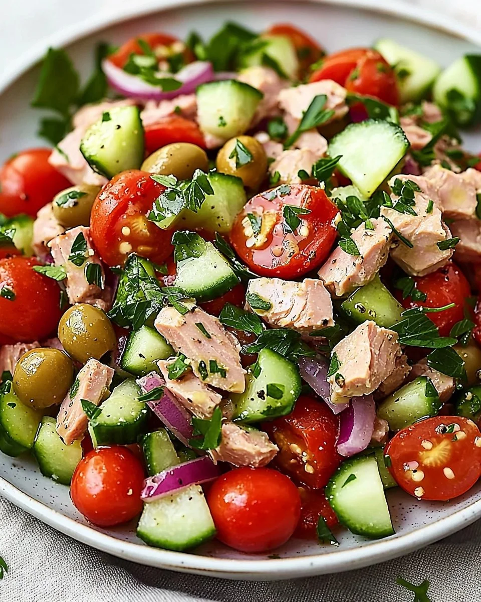 Tuscan Tuna Salad with fresh ingredients and vibrant flavors