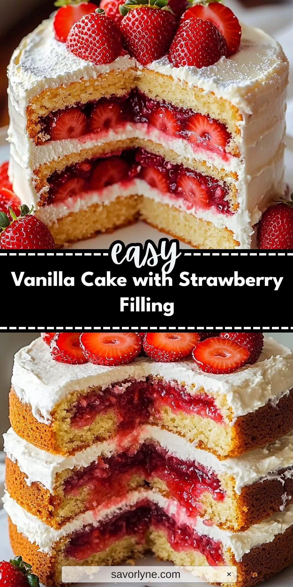 Vanilla Cake with Strawberry Filling