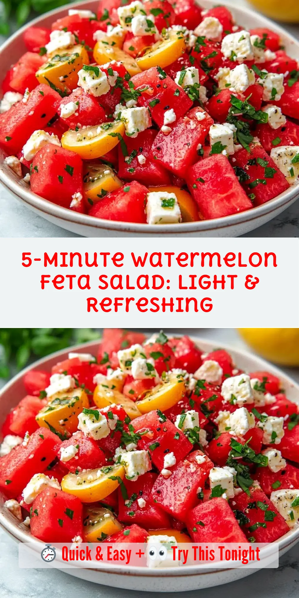 5-Minute Watermelon Feta Salad: Light & Refreshing