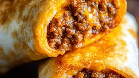 Delicious beef and cheese chimichangas served on a plate