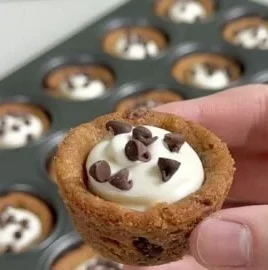 Delicious cheesecake cookie cups topped with fruit, perfect dessert treat