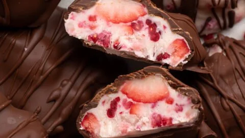 Chocolate Strawberry Yogurt Clusters - a delicious treat combining chocolate and strawberries