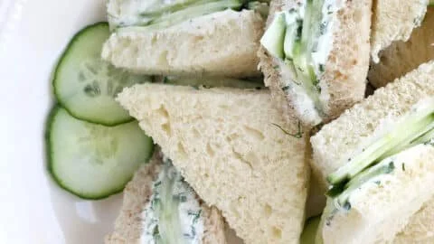 Fresh cucumber sandwich recipe with creamy spread on bread