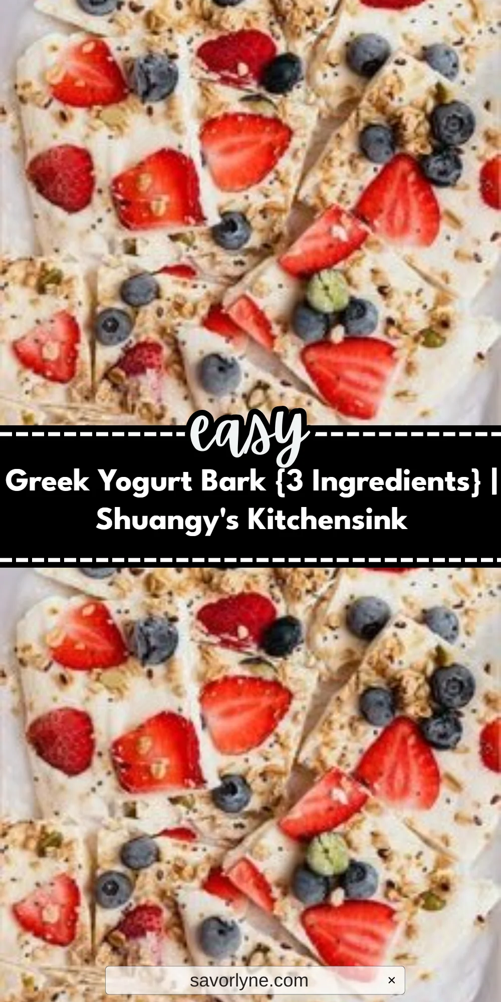 Greek Yogurt Bark {3 Ingredients} | Shuangy's Kitchensink