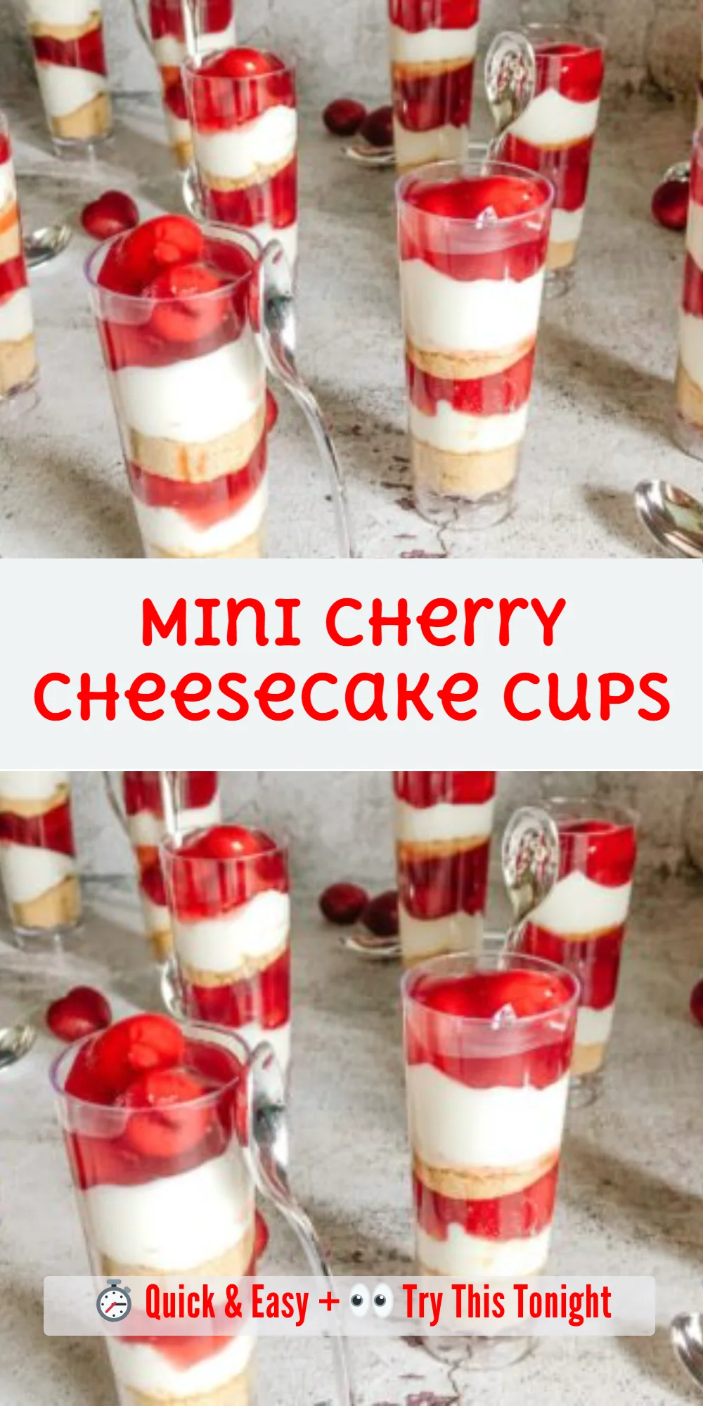 Mini Cherry Cheesecake Cups